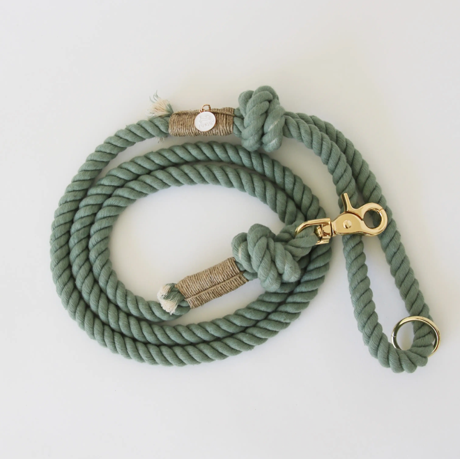 Rope dog leash (Dust green)