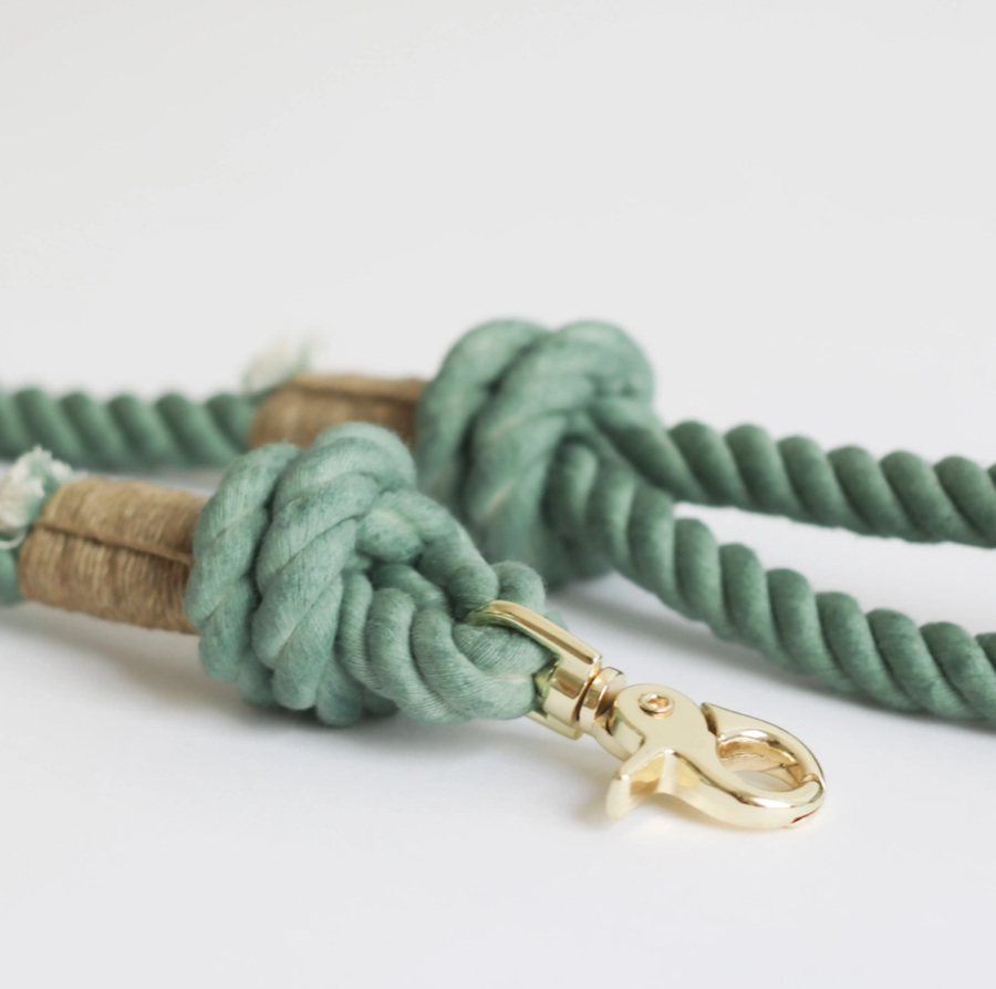 Rope dog leash (Dust green)