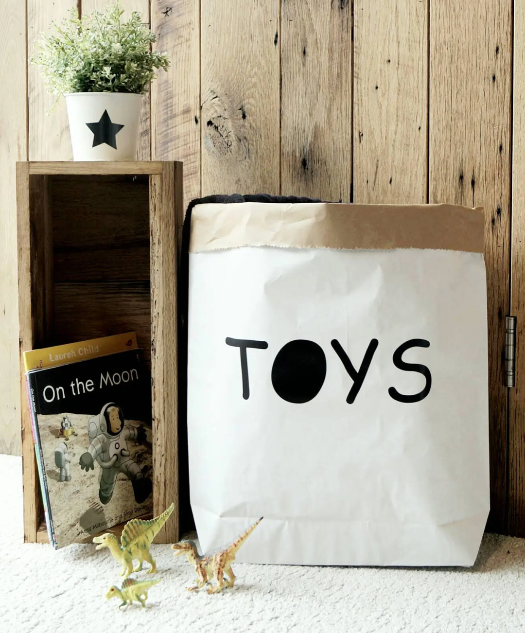 Toy basket in kraft paper - "Toys"